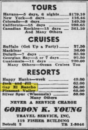 Sojourn Lakeside Resort (Gay El Rancho Ranch, El Rancho Stevens Ranch) - June 1948 Ad (newer photo)